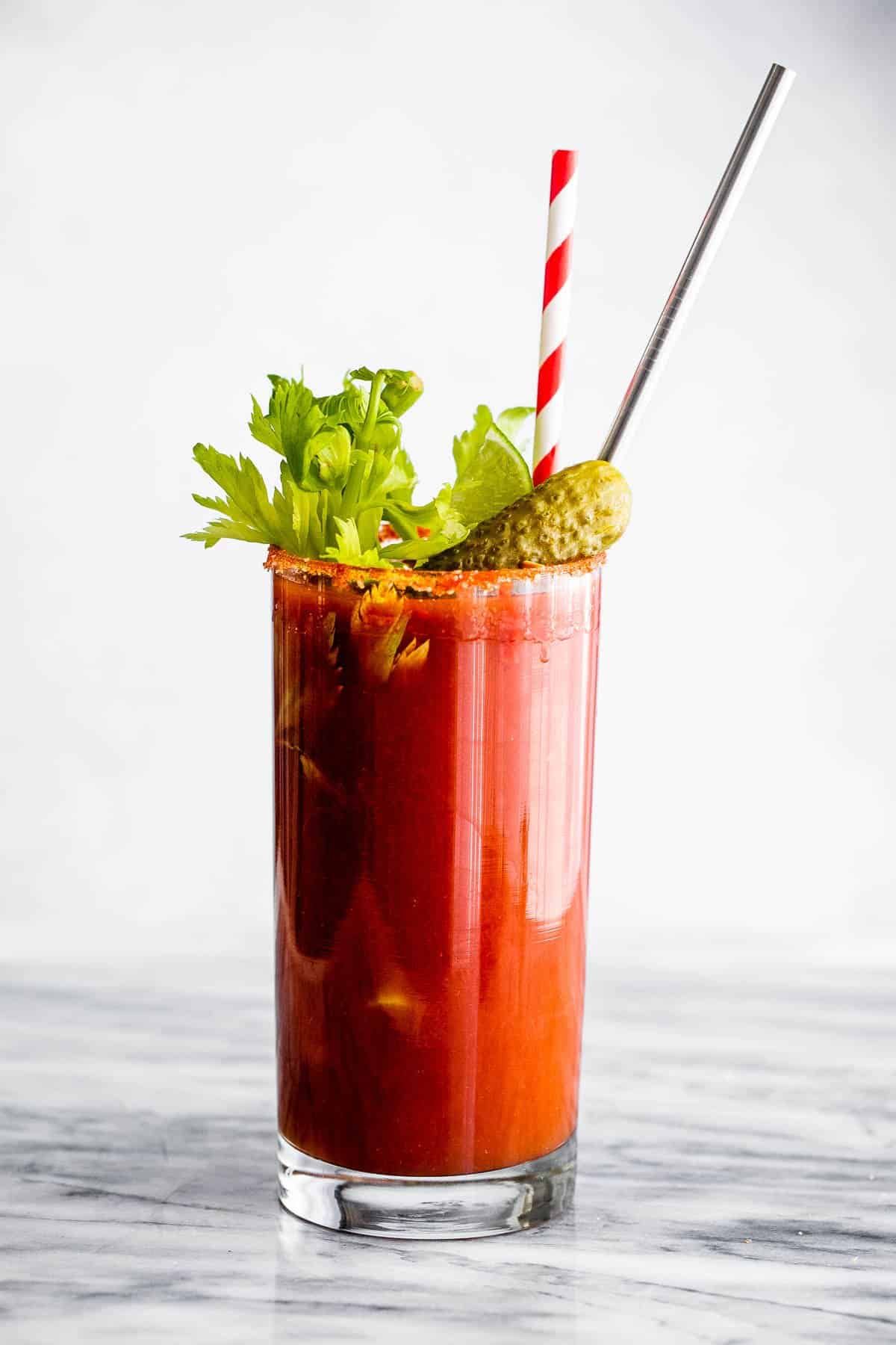 The Vault Bloody Mary with celery and a pickle